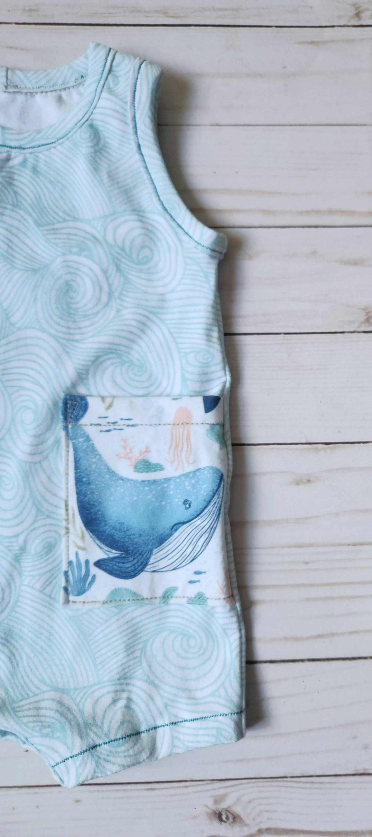 Handmade Whale Tank Romper