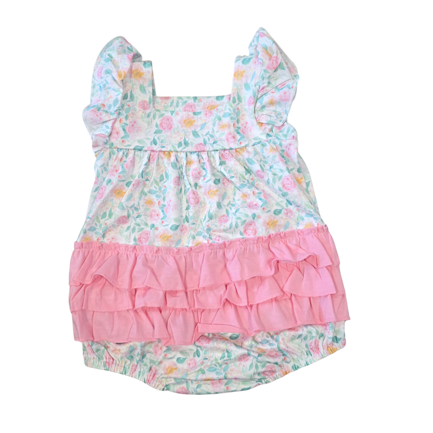 Summer Floral Ruffle Bubble Romper