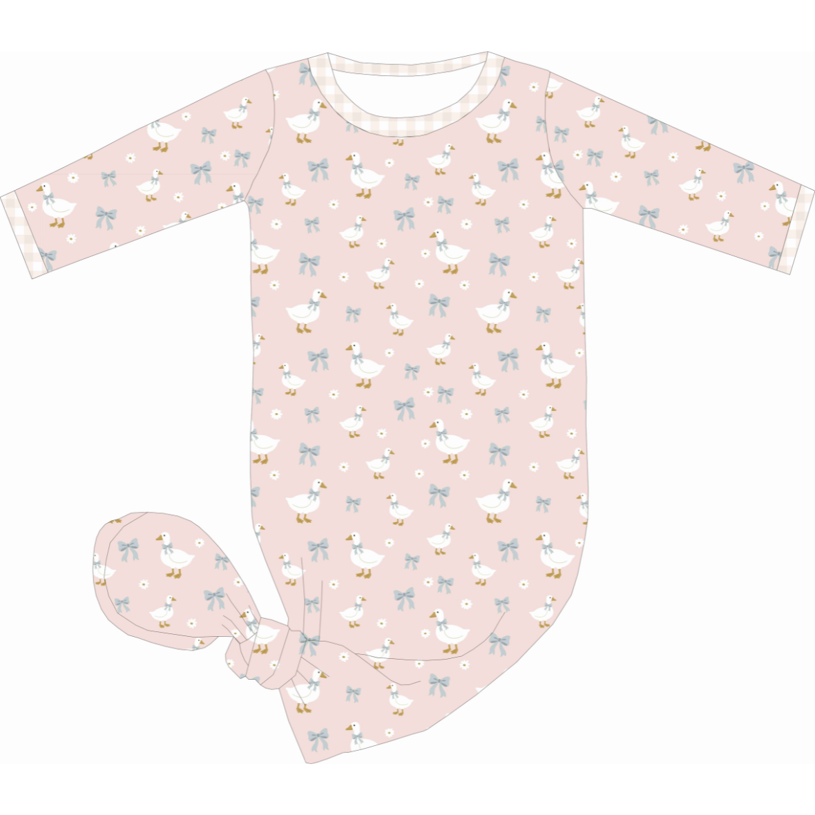 Girly Little Goose Bamboo Knotted Gown
