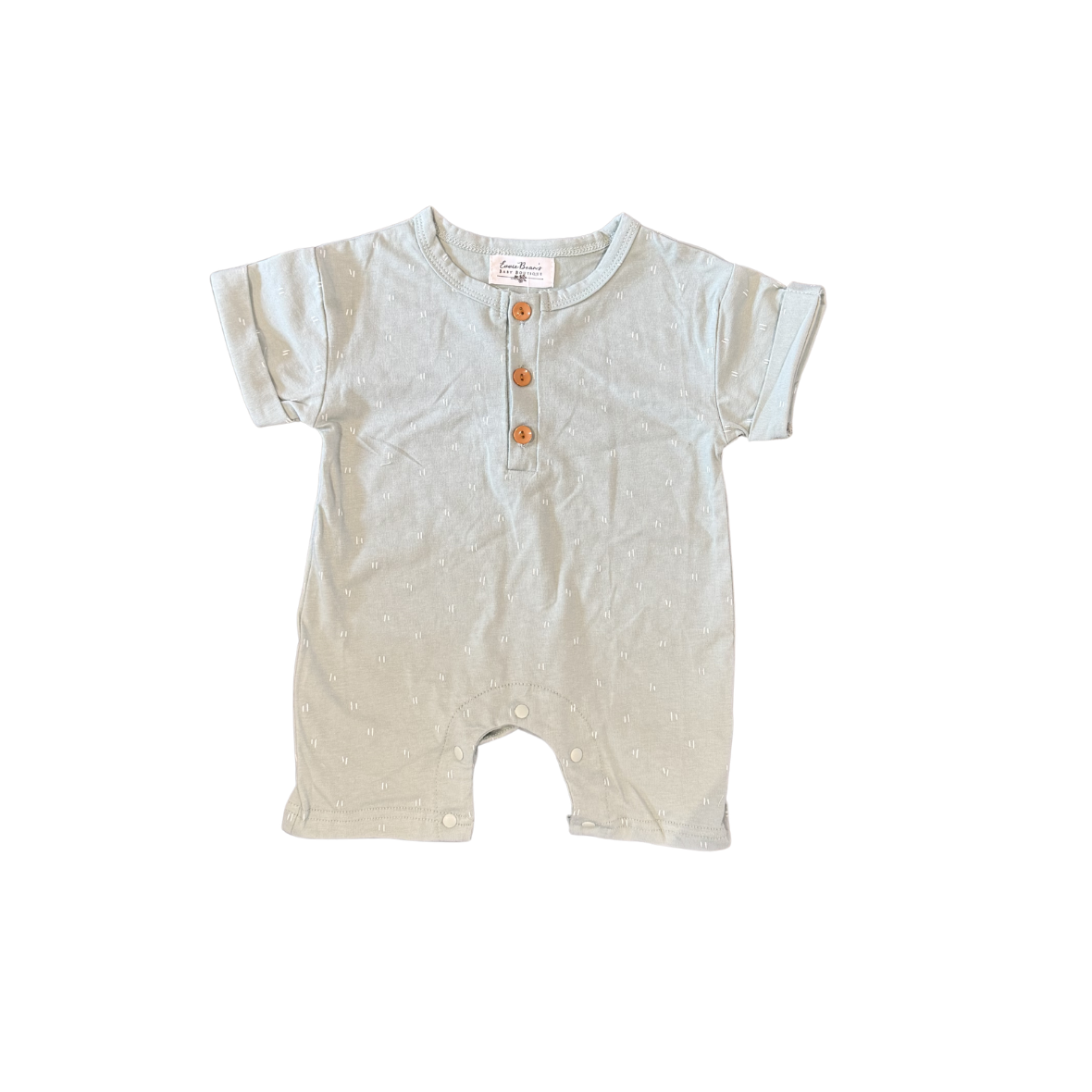 Dusty Blue Cotton Baby Romper