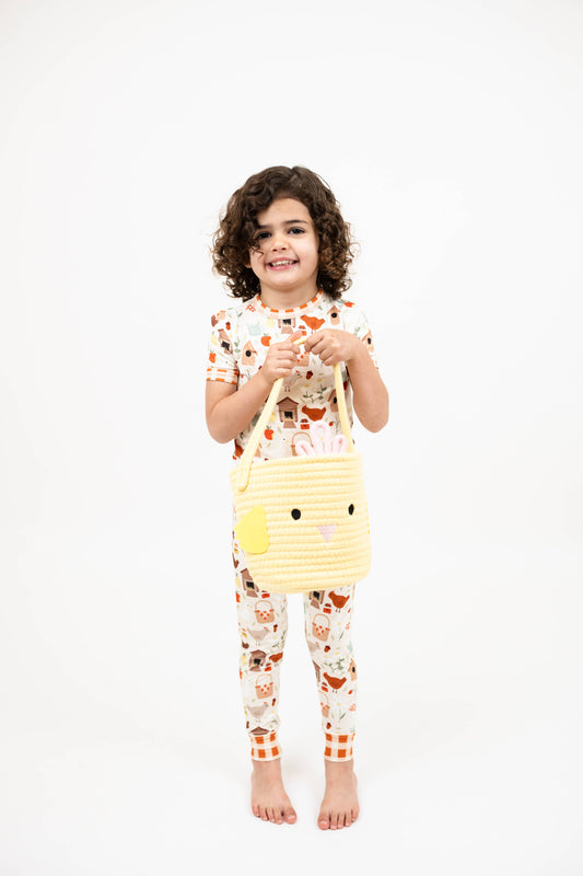 Yellow Chick Rope Gift Basket Kids Gift