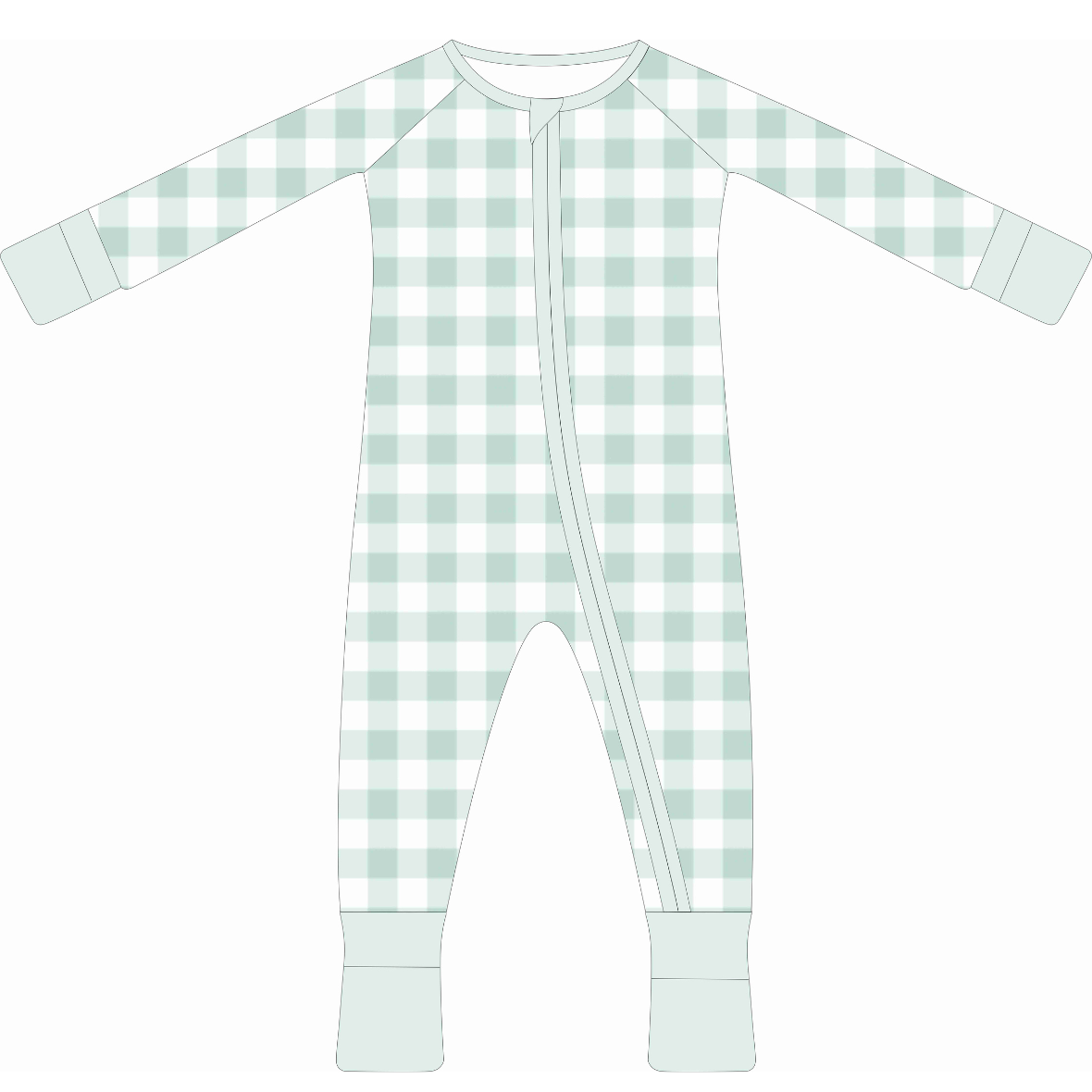 Mint Gingham Bamboo Sleeper