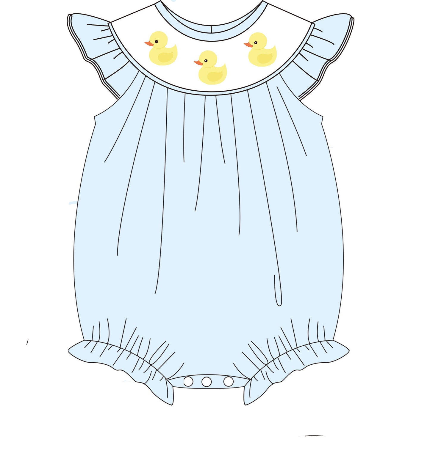 Rubber Duckie Flutter-Sleeve Romper