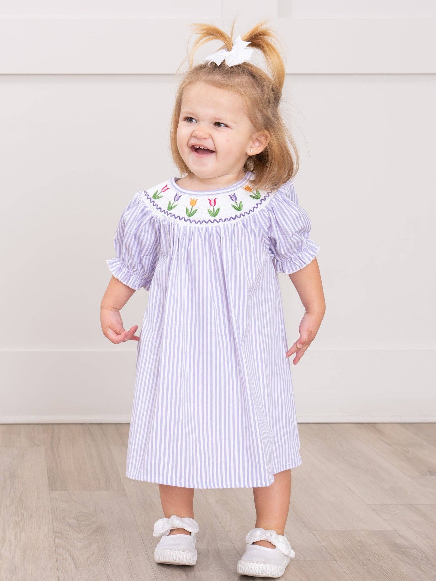 Tulip Smocked Striped Dress