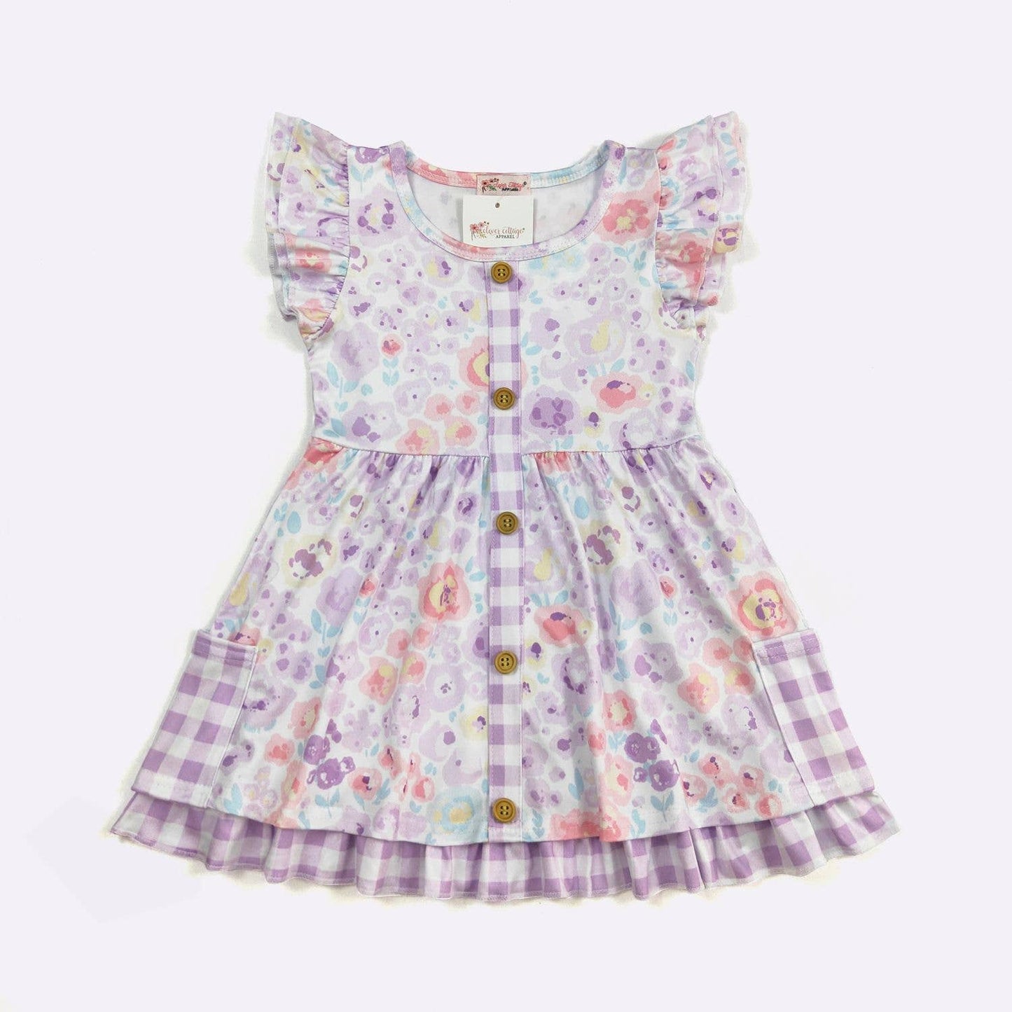 Orchid Petals Gingham Dress