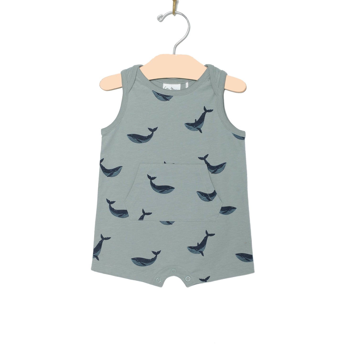 Blue Whale | Kangaroo Pocket Tank Romper