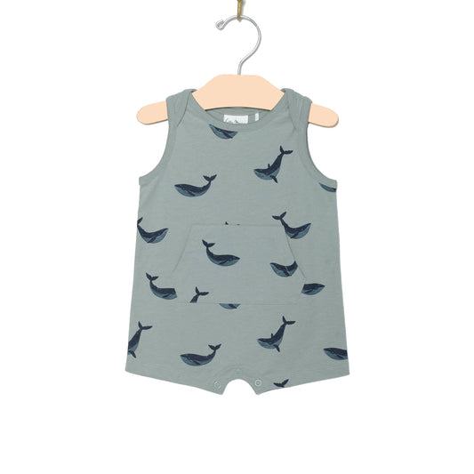 Blue Whale | Kangaroo Pocket Tank Romper