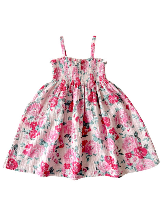Muslin Smocked Tube Dress, Pink Splendor