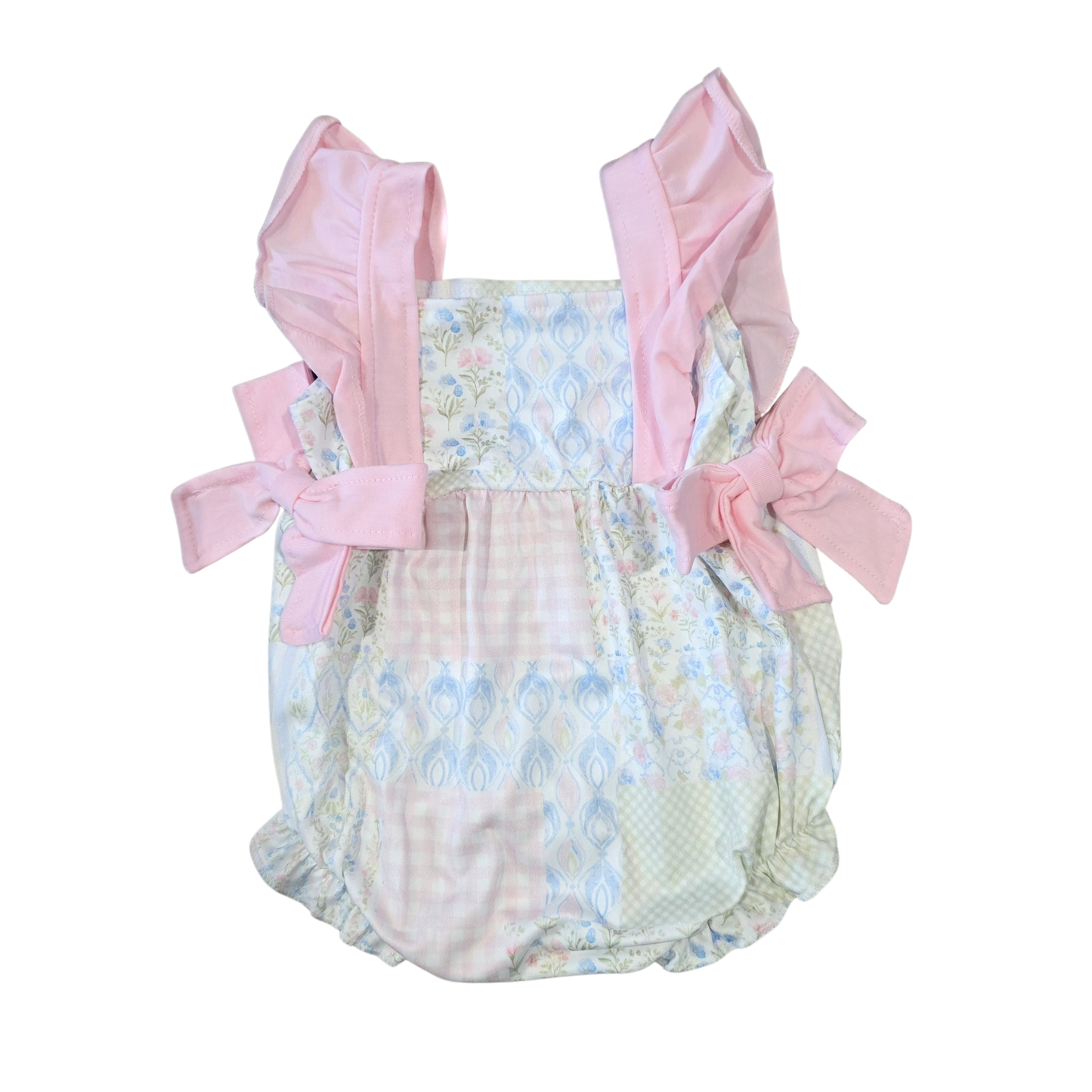 Pink Patchwork Bubble Romper