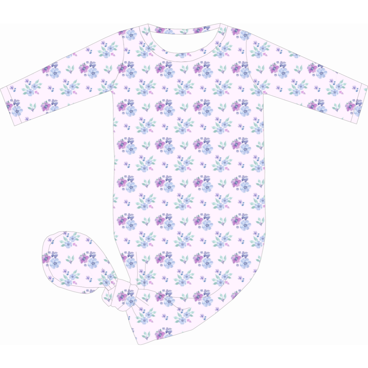 Lilac Garden Bamboo Knotted Gown