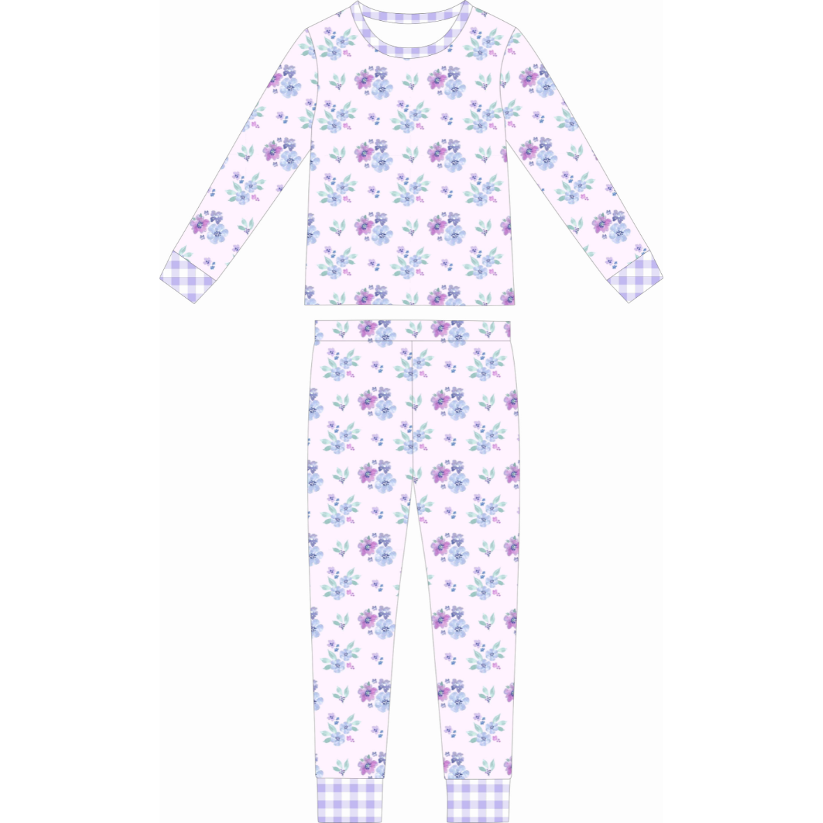 Lilac Garden Two Piece Bamboo Sleeper Set