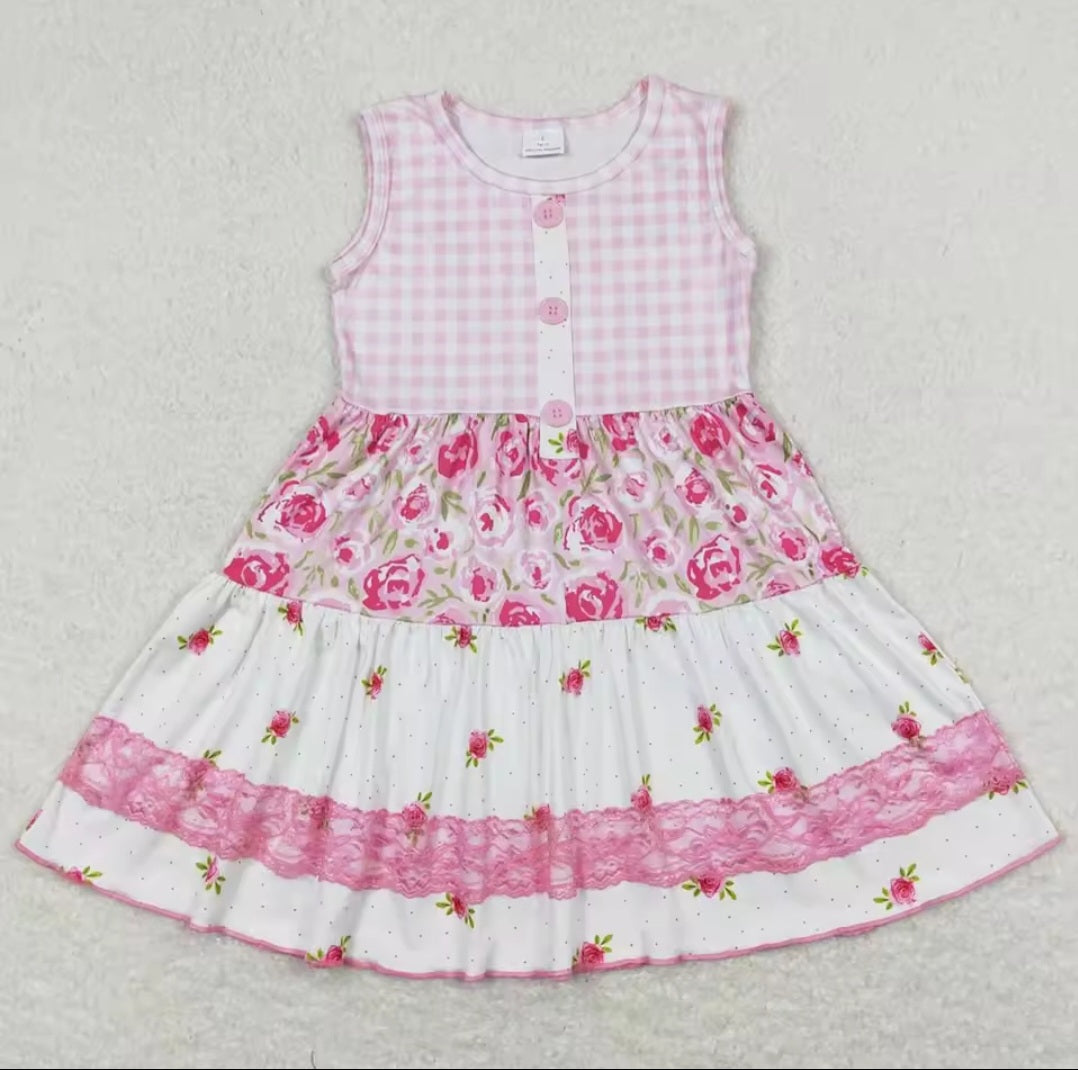 Patchwork Rose Gingham Dress