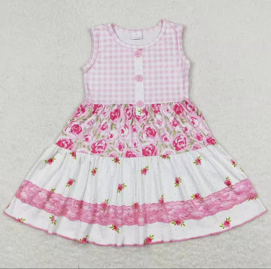 Patchwork Rose Gingham Dress