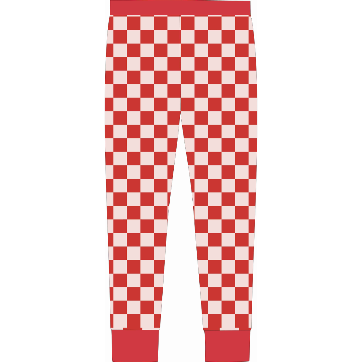 Red Checkered Adult Bamboo Jogger