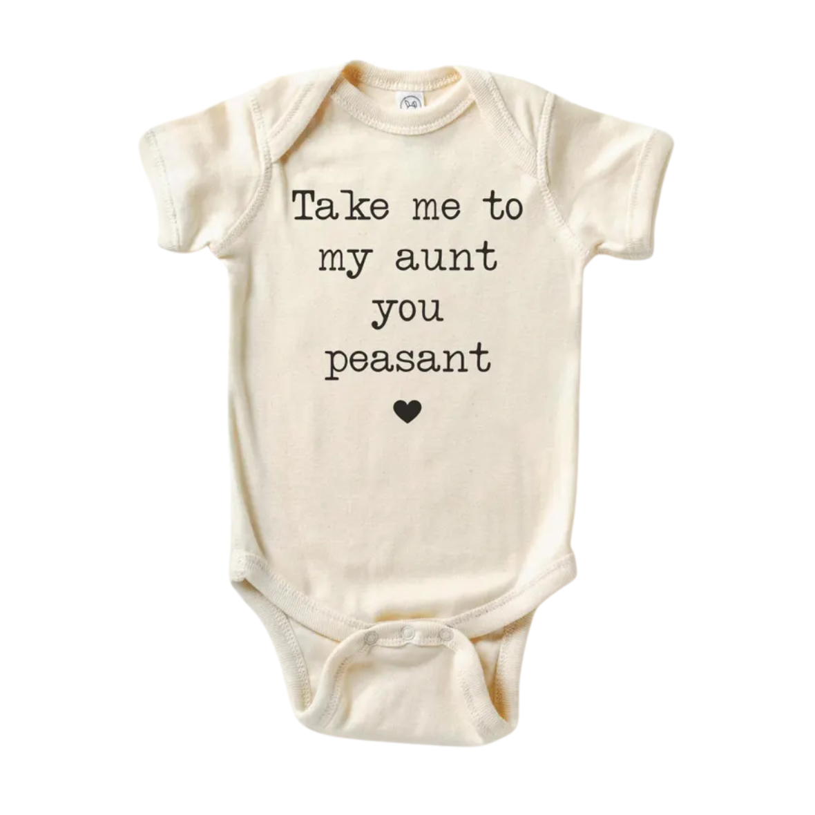 Take Me To My Aunt Baby Short Sleeve Onesie | Natural