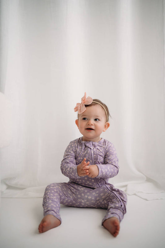 Lilac Posies - Bamboo Ruffle Sleeper