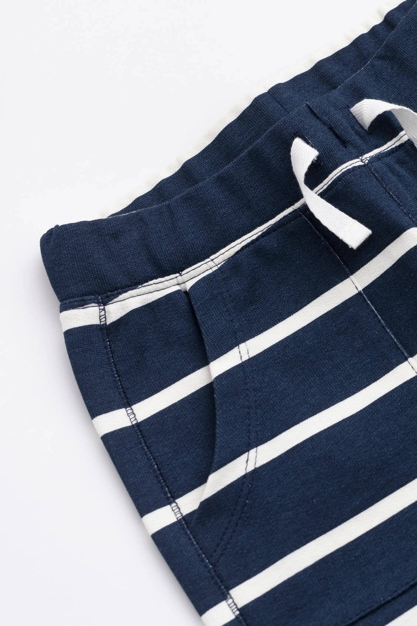 Kids Sporty Sweatshorts | Navy Stripe