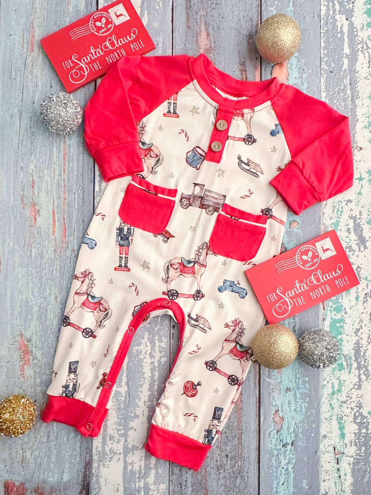 A Very Vintage Christmas Infant Boy's Onesie