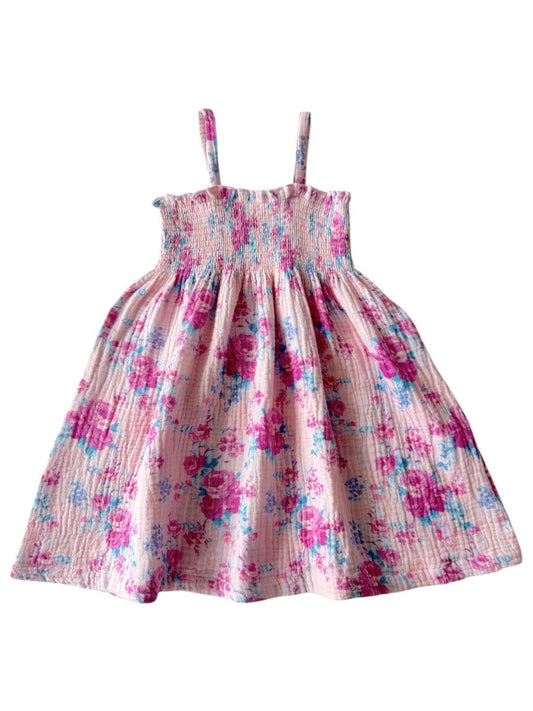 Muslin Smocked Tube Dress, Garden Secrets