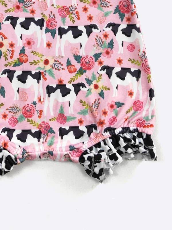 Ole' Bessie Floral Cow Romper