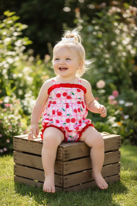 Cherry & Gingham Romper