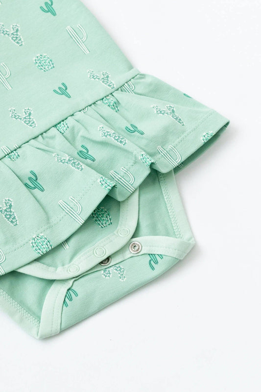 Short Sleeve All Dressed Up Bodysuit Green Cactus