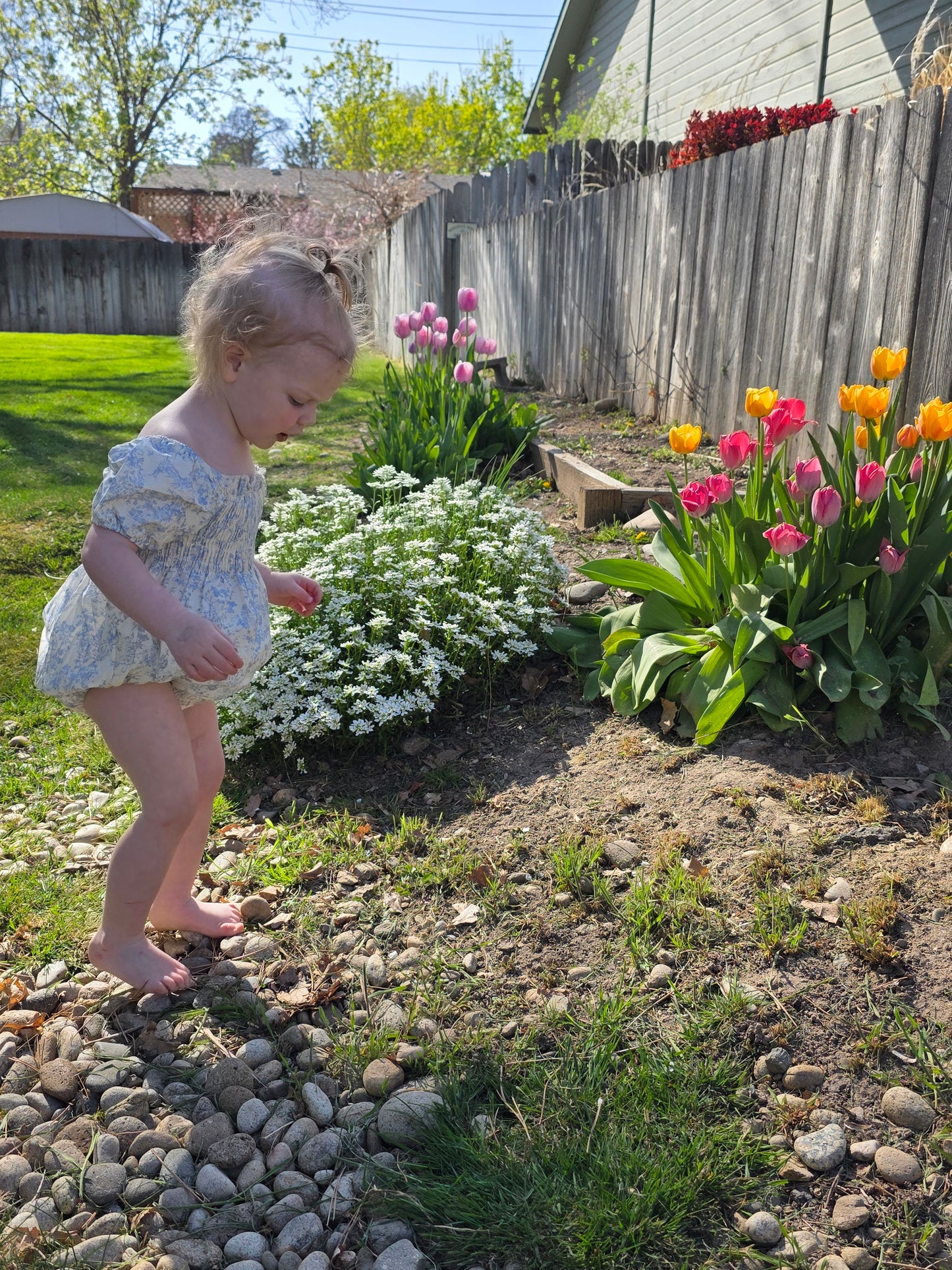 Ada Blue Smocked Romper & Dress Matching Set
