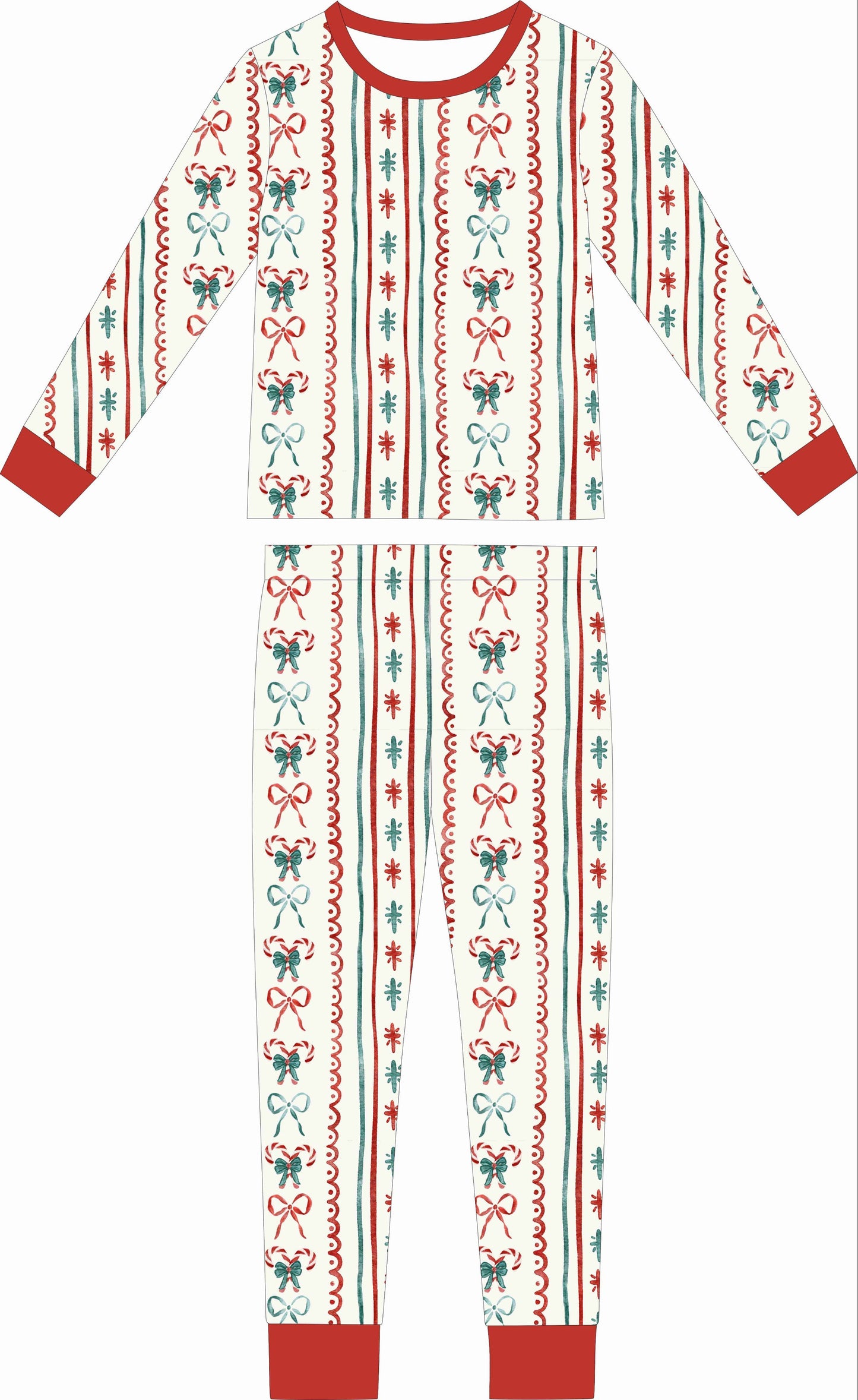 Mistletoe Bows Two Piece Bamboo Sleeper Set