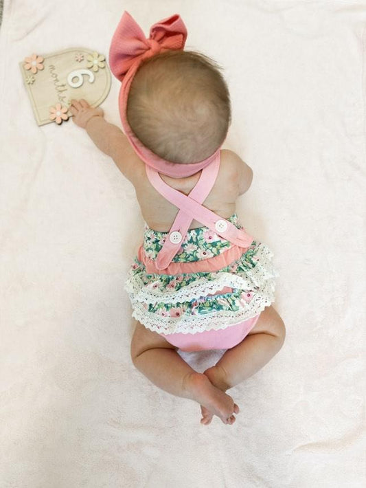 Rosewood Lace Floral Romper
