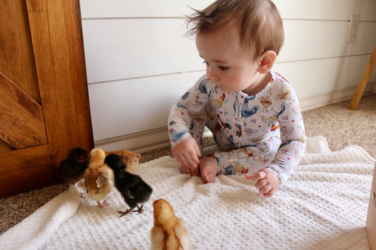 Watercolor Chickens Bamboo Sleeper