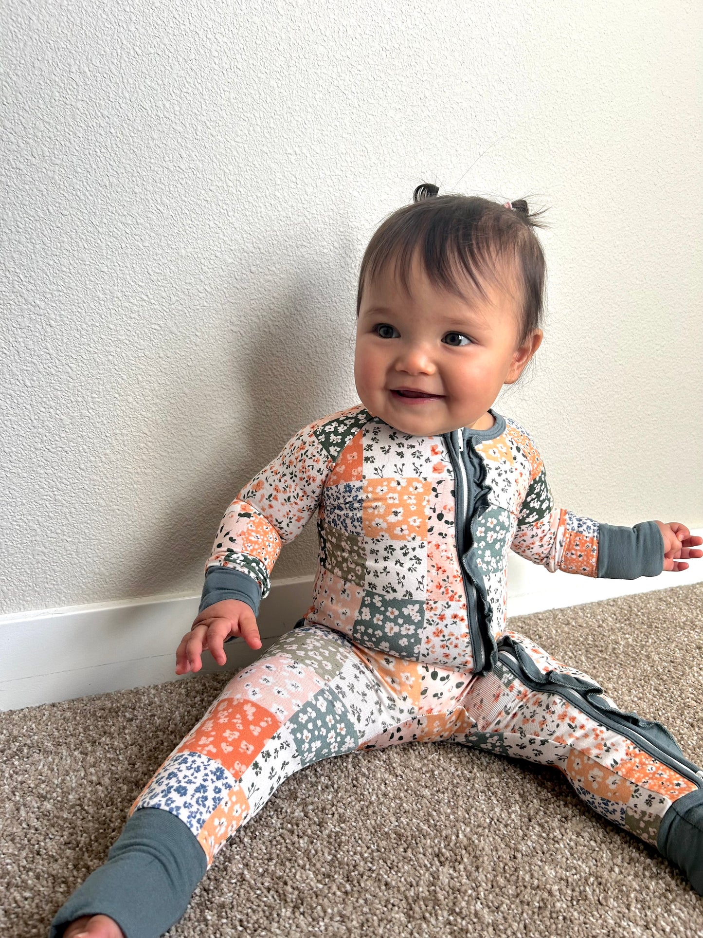 Harvest Patchwork Bamboo Ruffle Sleeper