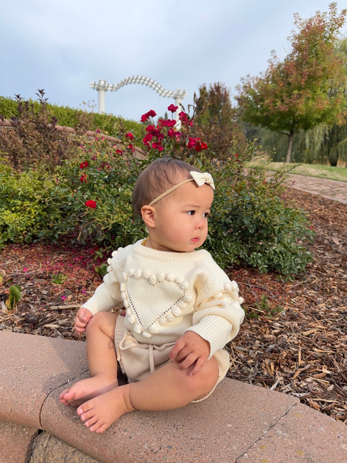 Knit Heart Sweater Romper