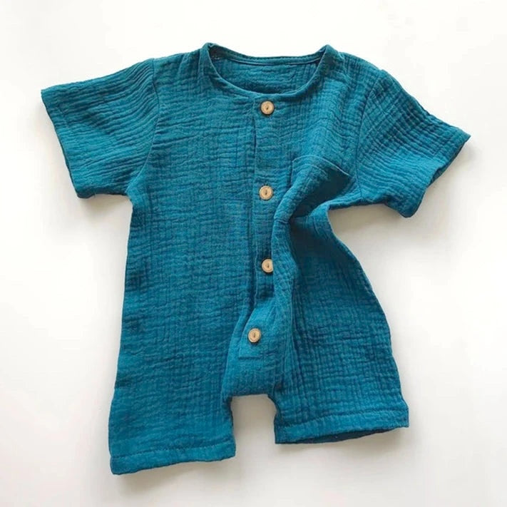 Button Up Muslin Romper
