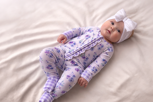 Lilac Garden Ruffle Bamboo Sleeper