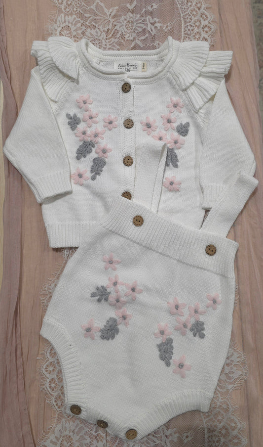 Eleanor Ruffle Cardigan & Overalls