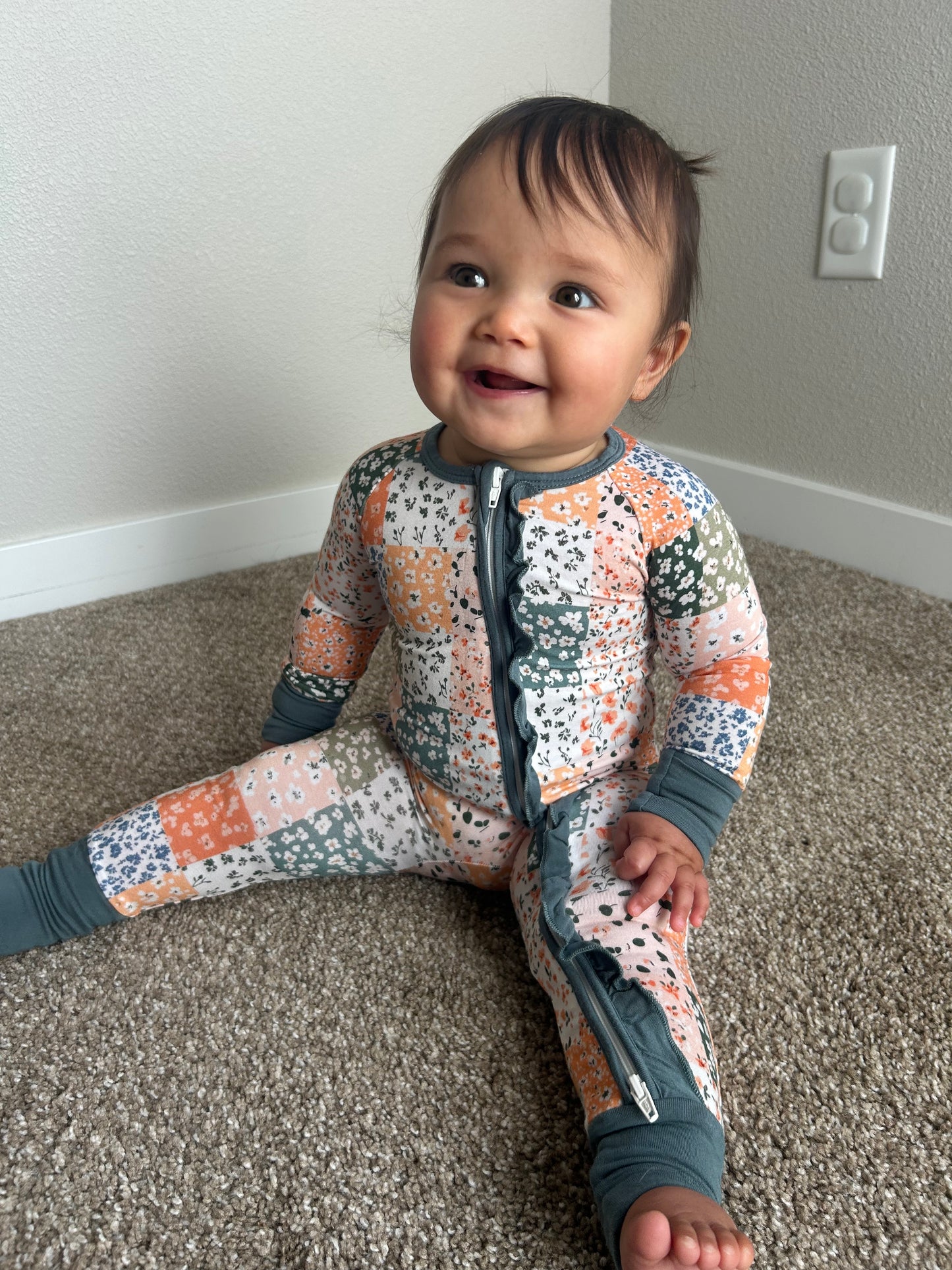 Harvest Patchwork Bamboo Ruffle Sleeper