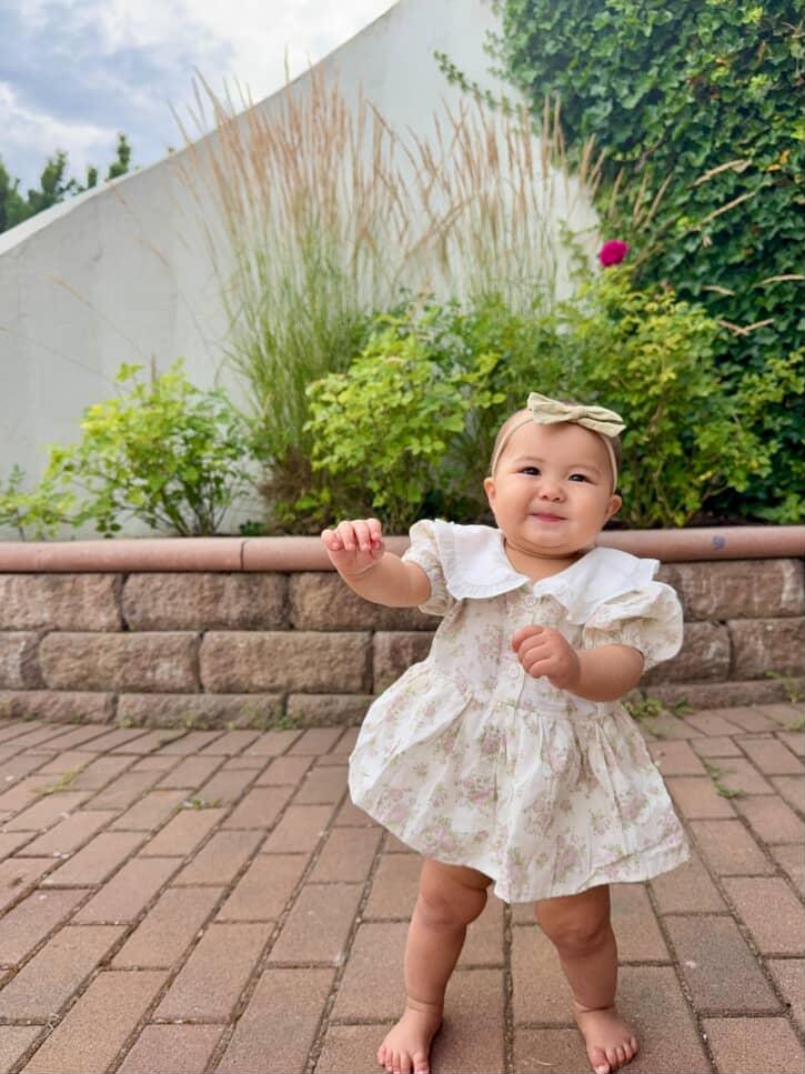 Rose Garden Ruffle Collared Romper