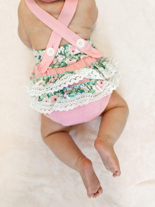 Rosewood Lace Floral Romper