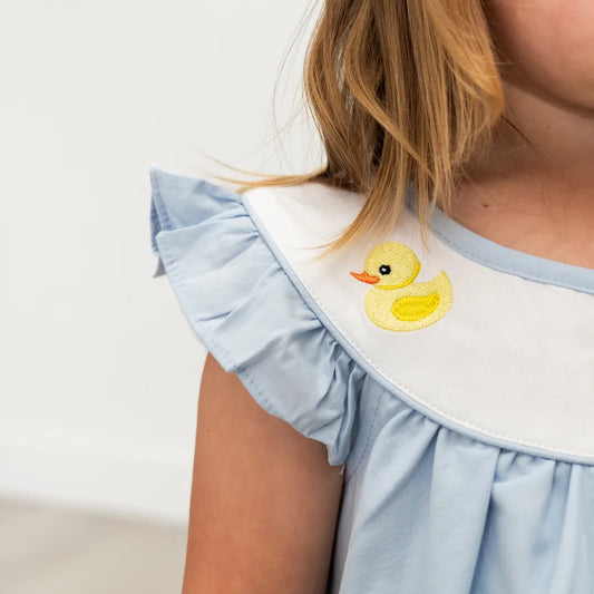 Rubber Duckie Flutter-Sleeve Dress