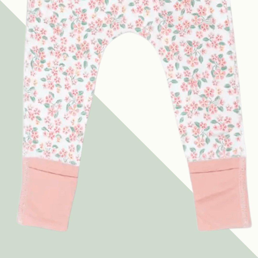 Pear Blossom Baby Zip Playsuit - Evvie Bean's Baby Boutique