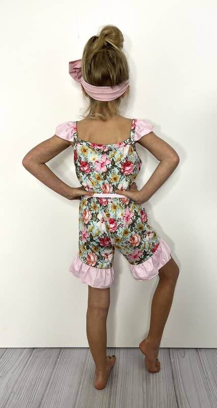 Vintage Floral Ruffle Romper