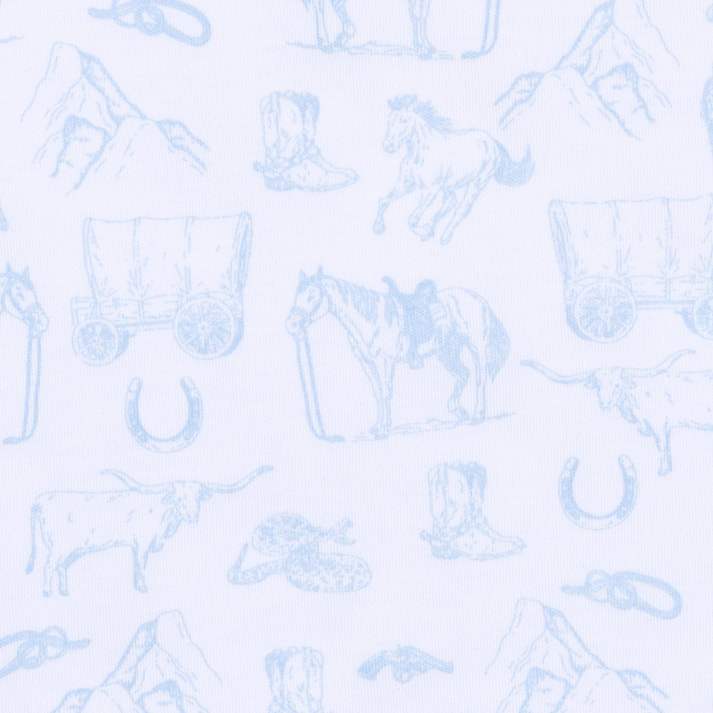 Wild West Toile Bubble - Light Blue