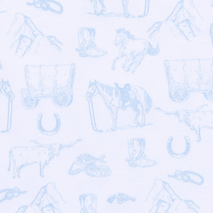 Wild West Toile Bubble - Light Blue