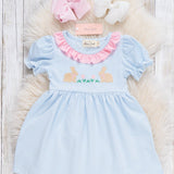 Picnic Hop Embroidered Cotton Dress