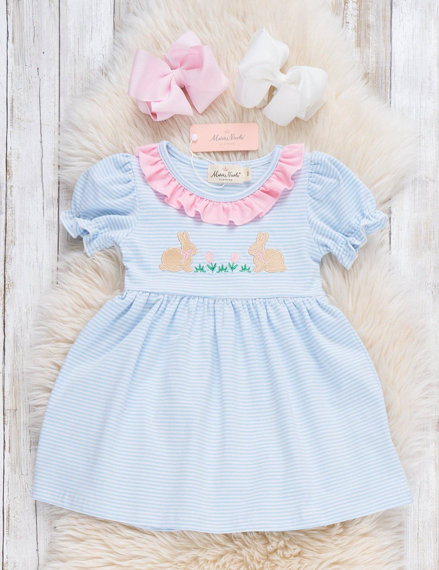 Picnic Hop Embroidered Cotton Dress