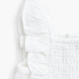 Two-Piece Gauze Smocked Set White