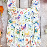 Butterfly Garden Ruffle Infant Romper
