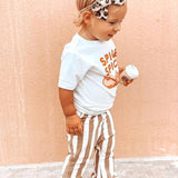 Blakely Boho Bell Bottoms - Tan Stripes