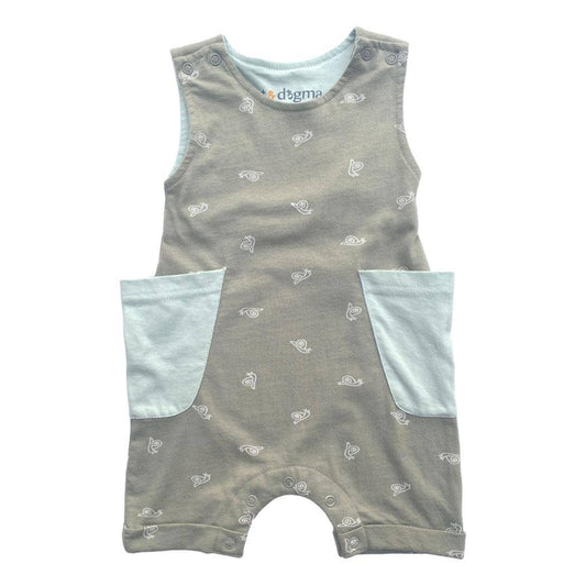 Organic Cotton Sleeveless Romper - Freshwater Snail