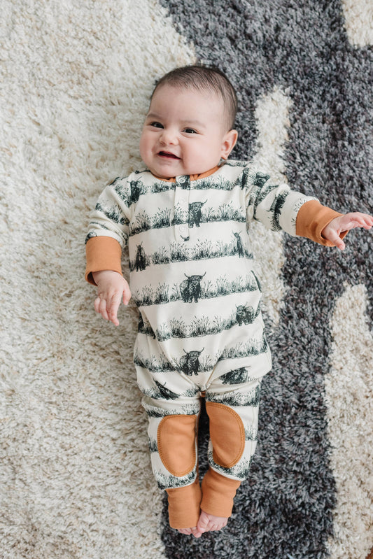Organic Cotton Crawler - Highland Cow